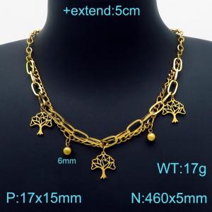 SS Gold-Plating Necklace - KN203260-Z