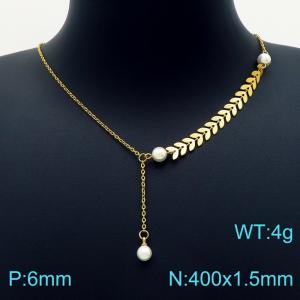 SS Gold-Plating Necklace - KN203294-KFC
