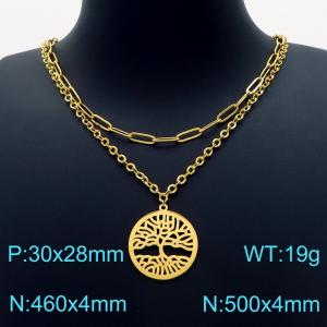 SS Gold-Plating Necklace - KN203299-KFC