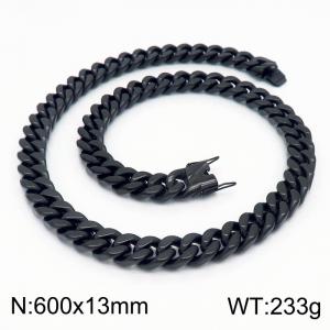 Stainless Steel Black-plating Necklace - KN203383-KFC