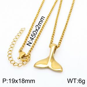 SS Gold-Plating Necklace - KN203423-KHX