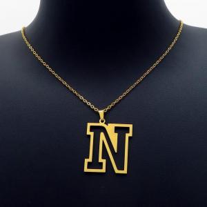 SS Gold-Plating Necklace - KN203438-LO