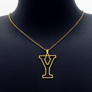 SS Gold-Plating Necklace - KN203442-LO