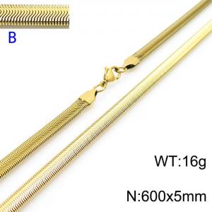 SS Gold-Plating Necklace - KN203548-Z
