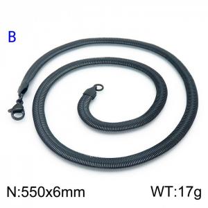 Stainless Steel Black-plating Necklace - KN203553-Z