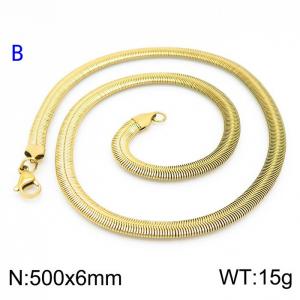 SS Gold-Plating Necklace - KN203558-Z