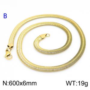 SS Gold-Plating Necklace - KN203560-Z