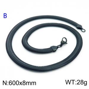 Stainless Steel Black-plating Necklace - KN203566-Z