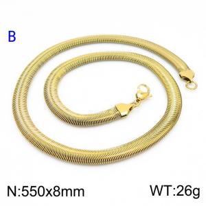 SS Gold-Plating Necklace - KN203568-Z