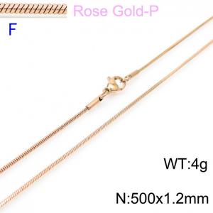 SS Rose Gold-Plating Necklace - KN203594-Z