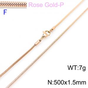SS Rose Gold-Plating Necklace - KN203603-Z