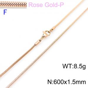 SS Rose Gold-Plating Necklace - KN203605-Z