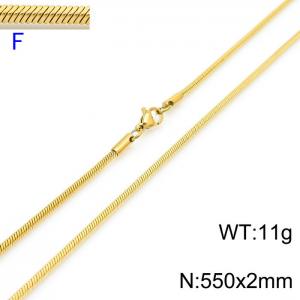 SS Gold-Plating Necklace - KN203613-Z