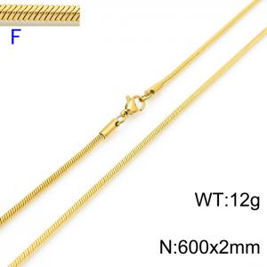 SS Gold-Plating Necklace - KN203614-Z
