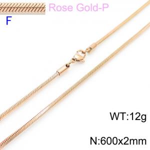 SS Rose Gold-Plating Necklace - KN203620-Z