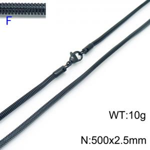 Stainless Steel Black-plating Necklace - KN203627-Z