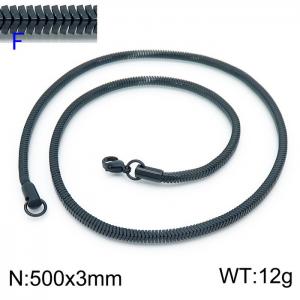Stainless Steel Black-plating Necklace - KN203636-Z