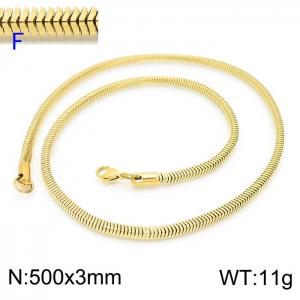 SS Gold-Plating Necklace - KN203639-Z