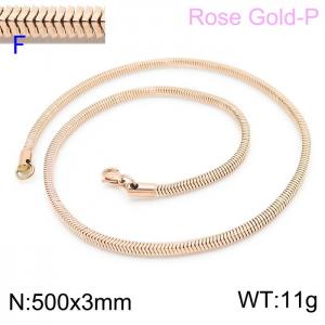 SS Rose Gold-Plating Necklace - KN203642-Z