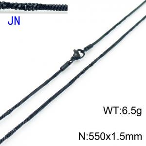 Stainless Steel Black-plating Necklace - KN203679-Z