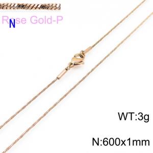 SS Rose Gold-Plating Necklace - KN203686-Z