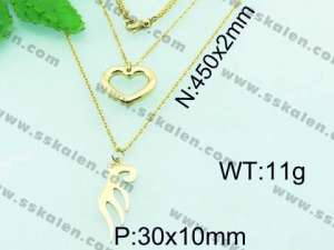 SS Gold-Plating Necklace - KN20369-Z