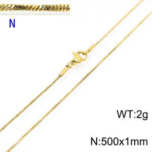 SS Gold-Plating Necklace - KN203690-Z