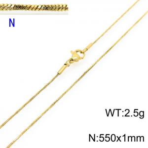 SS Gold-Plating Necklace - KN203691-Z