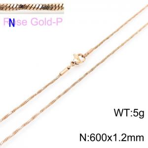 SS Rose Gold-Plating Necklace - KN203698-Z