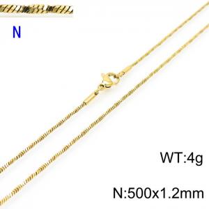 SS Gold-Plating Necklace - KN203702-Z