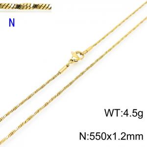 SS Gold-Plating Necklace - KN203703-Z