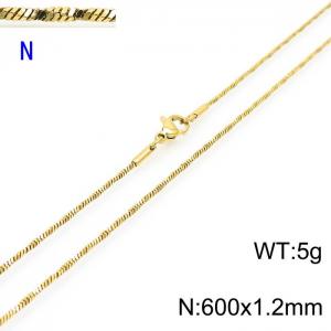 SS Gold-Plating Necklace - KN203704-Z