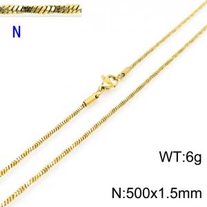 SS Gold-Plating Necklace - KN203714-Z