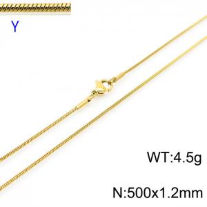 SS Gold-Plating Necklace - KN203738-Z