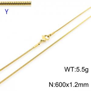 SS Gold-Plating Necklace - KN203740-Z