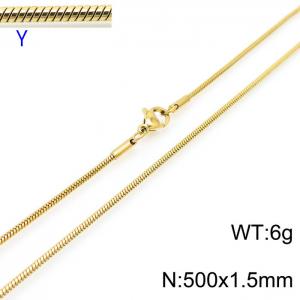 SS Gold-Plating Necklace - KN203747-Z