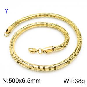 SS Gold-Plating Necklace - KN203822-Z