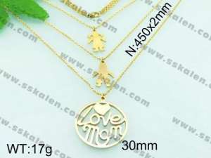 SS Gold-Plating Necklace - KN20467-Z