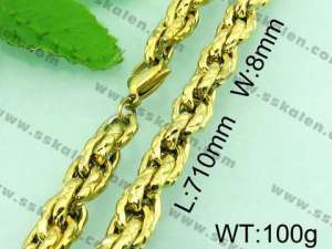 SS Gold-Plating Necklace - KN20470-Z