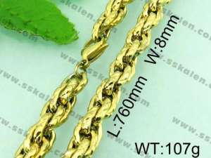 SS Gold-Plating Necklace - KN20471-Z