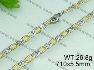 SS Gold-Plating Necklace - KN20804-Z