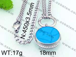 Stainless Steel Stone & Crystal Necklace - KN20937-Z