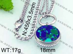 Stainless Steel Stone & Crystal Necklace - KN20939-Z