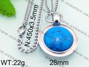 Stainless Steel Stone Necklace - KN21197-Z