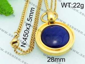 Stainless Steel Stone Necklace - KN21213-Z