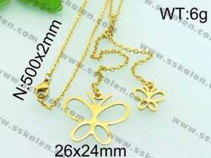 SS Gold-Plating Necklace - KN21392-Z