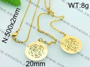 SS Gold-Plating Necklace - KN21395-Z