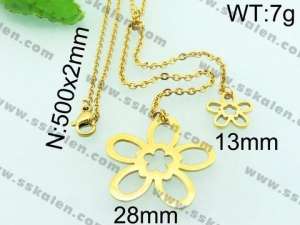 SS Gold-Plating Necklace - KN21398-Z