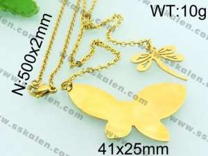 SS Gold-Plating Necklace - KN21399-Z