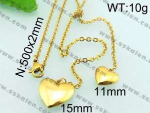 SS Gold-Plating Necklace - KN21400-Z